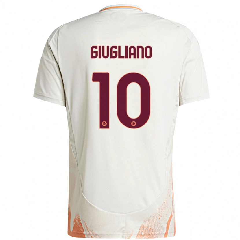 Danxen Enfant Maillot Manuela Giugliano #10 Crème Blanc Orange Tenues Extérieur 2024/25 T-Shirt