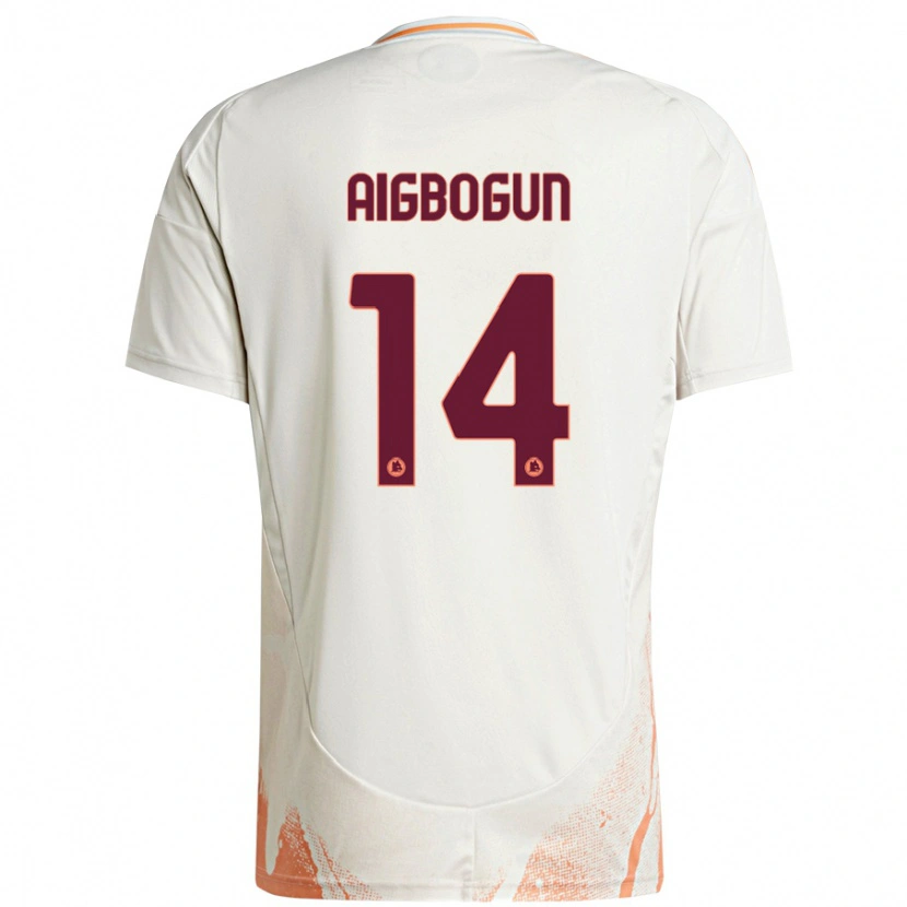 Danxen Enfant Maillot Eseosa Aigbogun #14 Crème Blanc Orange Tenues Extérieur 2024/25 T-Shirt