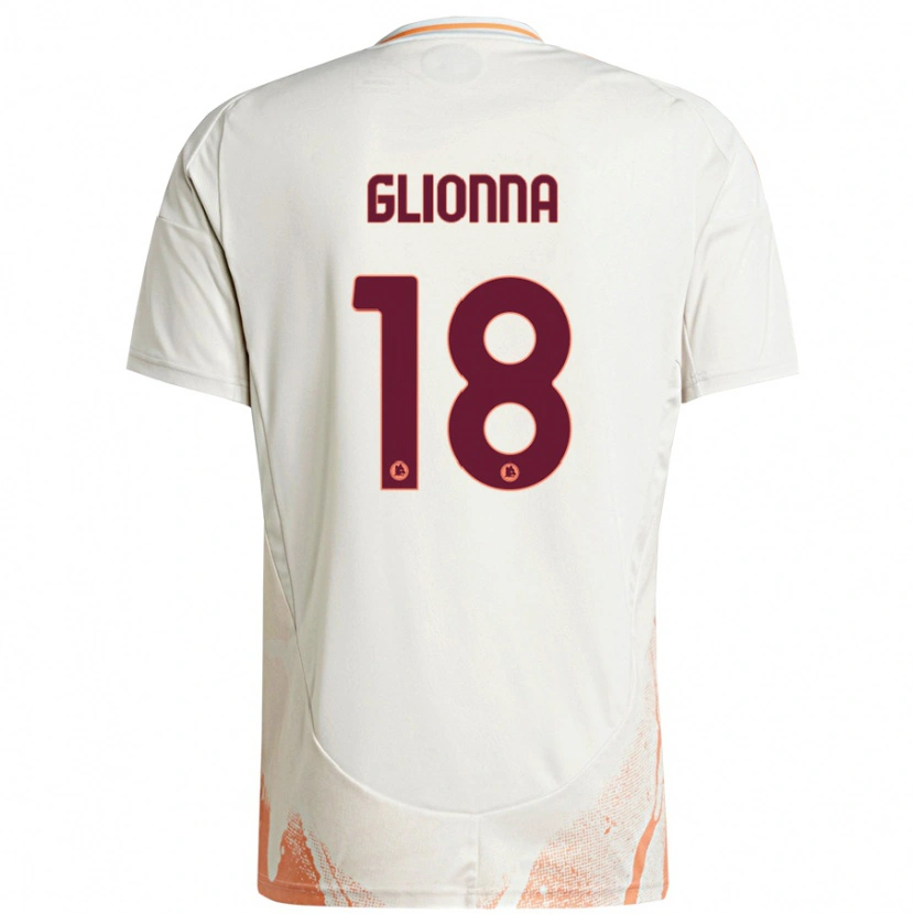 Danxen Enfant Maillot Benedetta Glionna #18 Crème Blanc Orange Tenues Extérieur 2024/25 T-Shirt