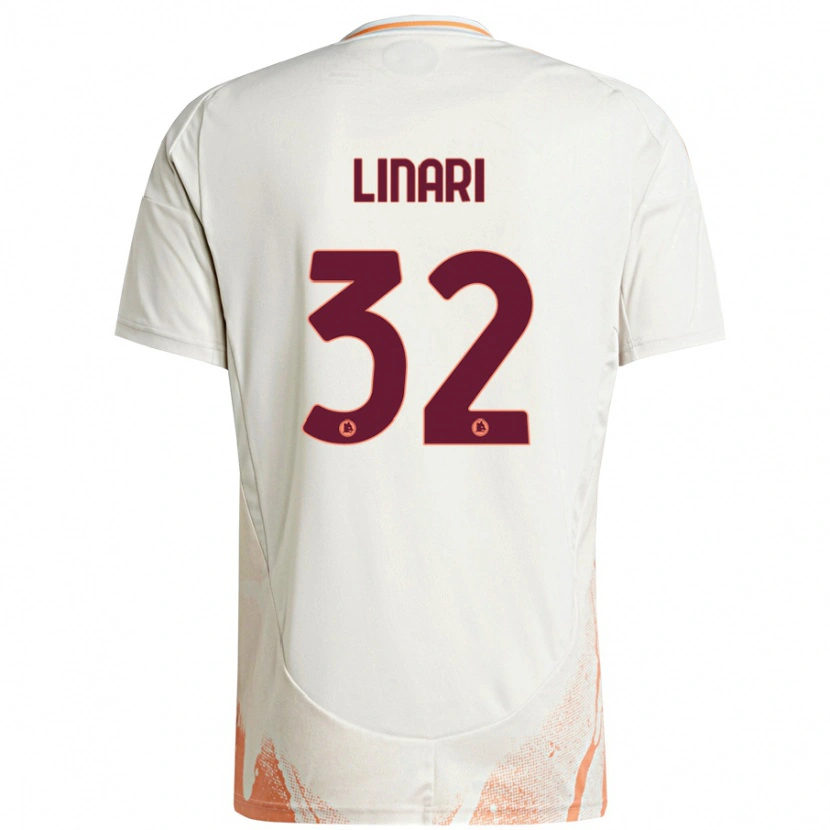 Danxen Enfant Maillot Elena Linari #32 Crème Blanc Orange Tenues Extérieur 2024/25 T-Shirt