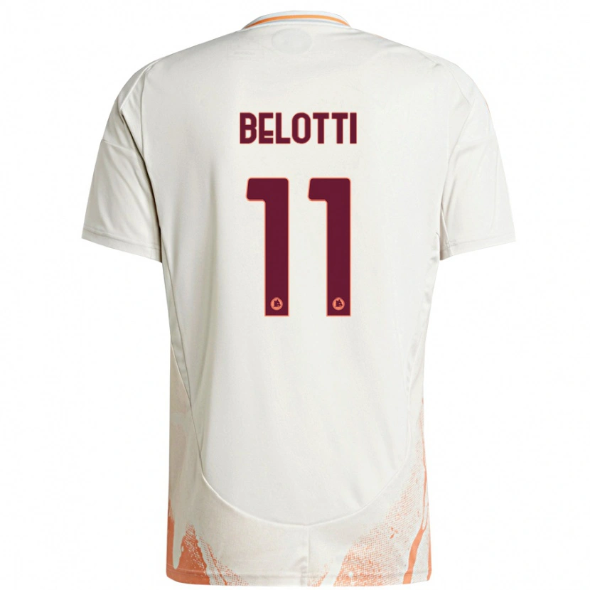 Danxen Enfant Maillot Andrea Belotti #11 Crème Blanc Orange Tenues Extérieur 2024/25 T-Shirt