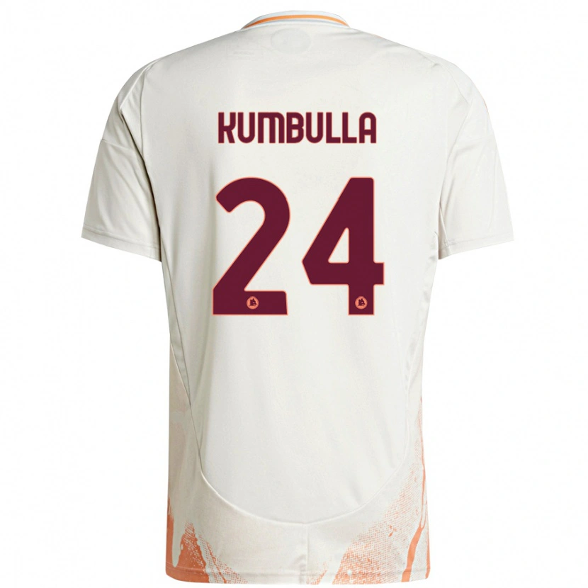 Danxen Enfant Maillot Marash Kumbulla #24 Crème Blanc Orange Tenues Extérieur 2024/25 T-Shirt