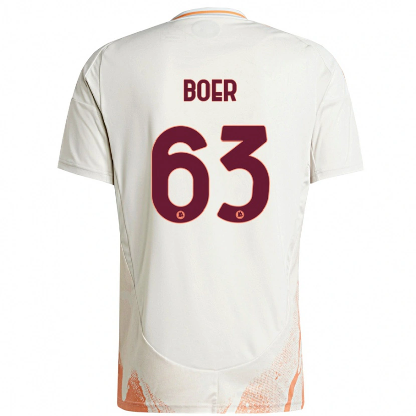 Danxen Enfant Maillot Pietro Boer #63 Crème Blanc Orange Tenues Extérieur 2024/25 T-Shirt