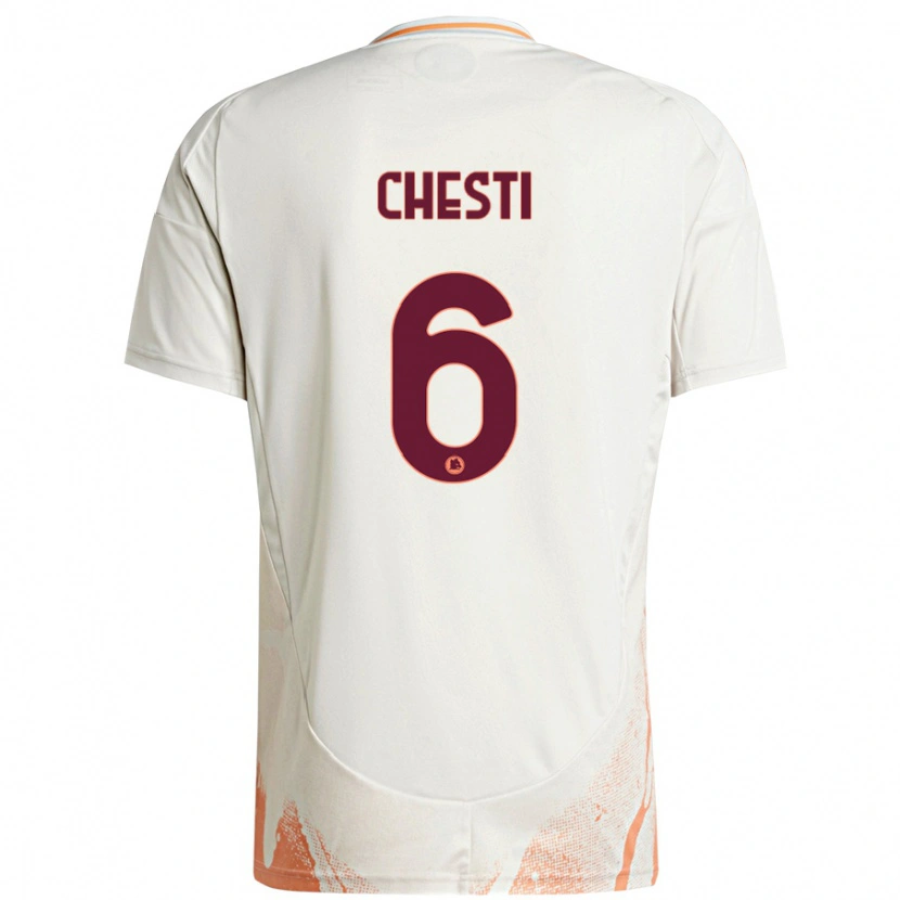 Danxen Enfant Maillot Francesco Chesti #6 Crème Blanc Orange Tenues Extérieur 2024/25 T-Shirt