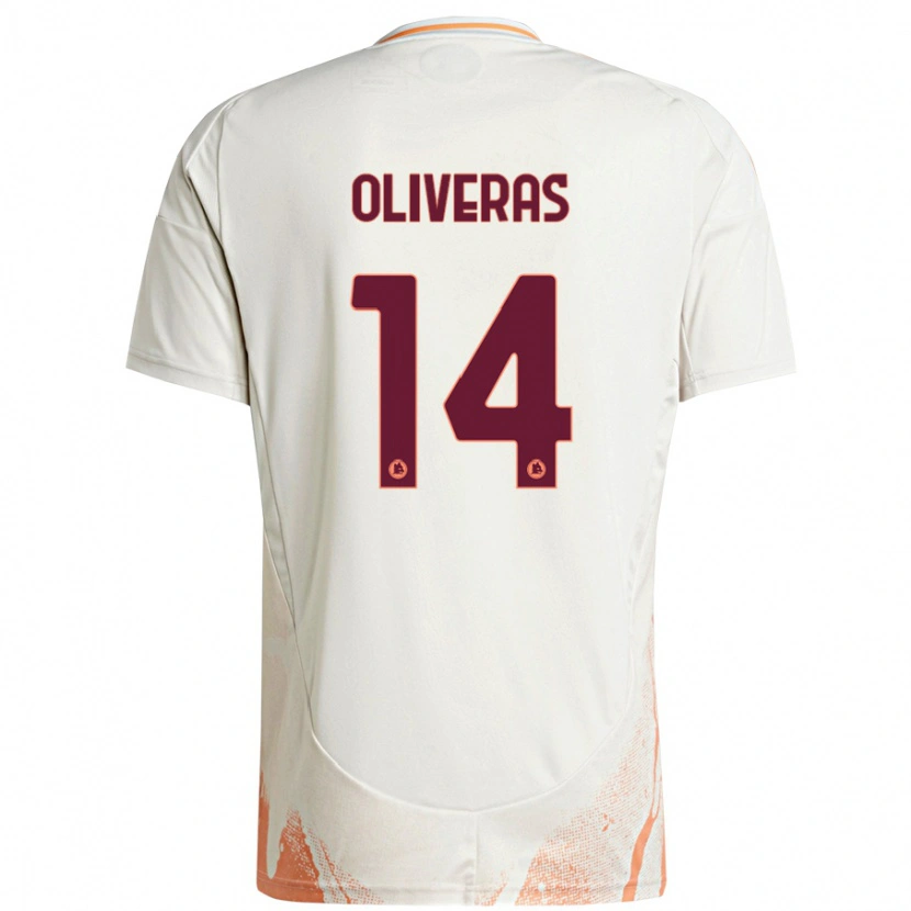 Danxen Enfant Maillot Jan Oliveras #14 Crème Blanc Orange Tenues Extérieur 2024/25 T-Shirt