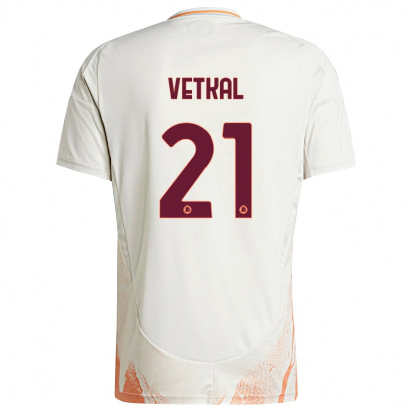 Danxen Enfant Maillot Martin Vetkal #21 Crème Blanc Orange Tenues Extérieur 2024/25 T-Shirt