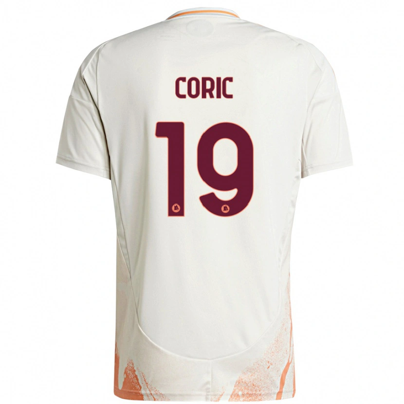 Danxen Enfant Maillot Ante Coric #19 Crème Blanc Orange Tenues Extérieur 2024/25 T-Shirt