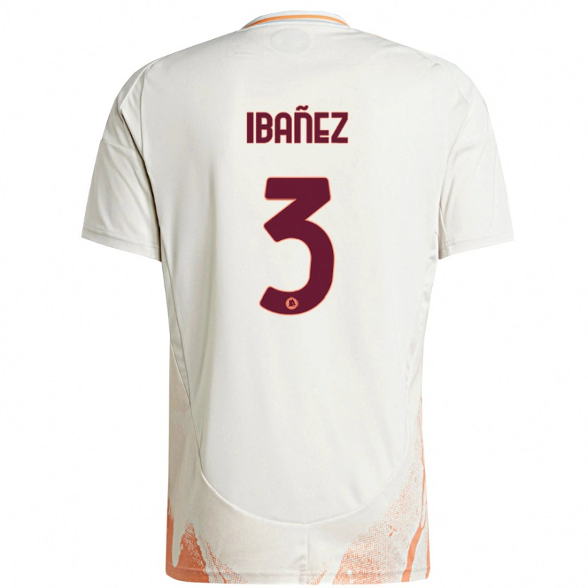 Danxen Enfant Maillot Roger Ibanez #3 Crème Blanc Orange Tenues Extérieur 2024/25 T-Shirt