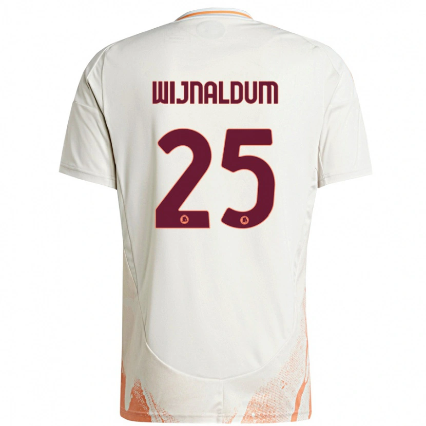 Danxen Enfant Maillot Georginio Wijnaldum #25 Crème Blanc Orange Tenues Extérieur 2024/25 T-Shirt