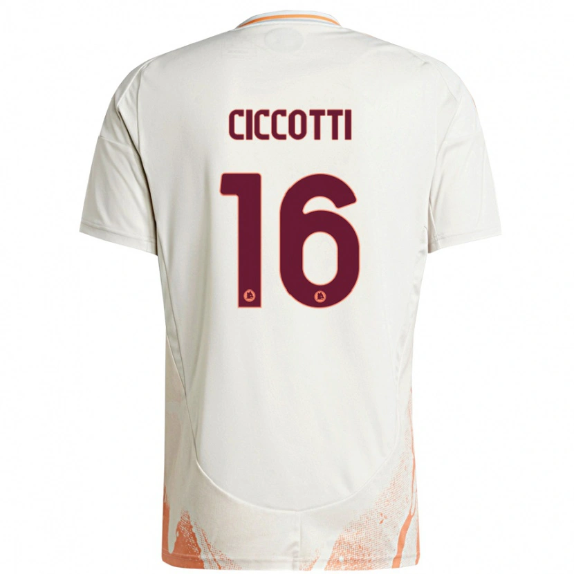 Danxen Enfant Maillot Claudia Ciccotti #16 Crème Blanc Orange Tenues Extérieur 2024/25 T-Shirt