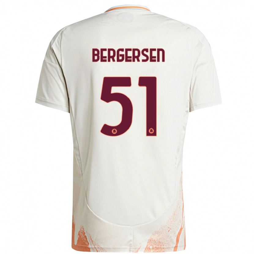 Danxen Enfant Maillot Mina Bergersen #51 Crème Blanc Orange Tenues Extérieur 2024/25 T-Shirt