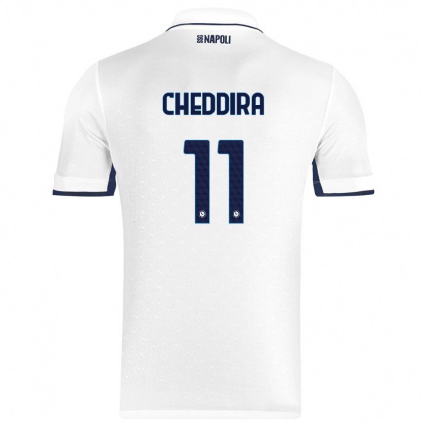 Danxen Enfant Maillot Walid Cheddira #11 Blanc Bleu Royal Tenues Extérieur 2024/25 T-Shirt