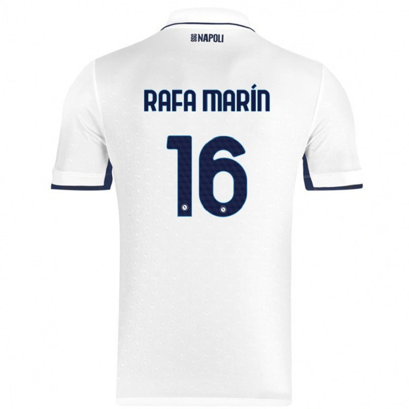 Danxen Enfant Maillot Rafa Marín #16 Blanc Bleu Royal Tenues Extérieur 2024/25 T-Shirt