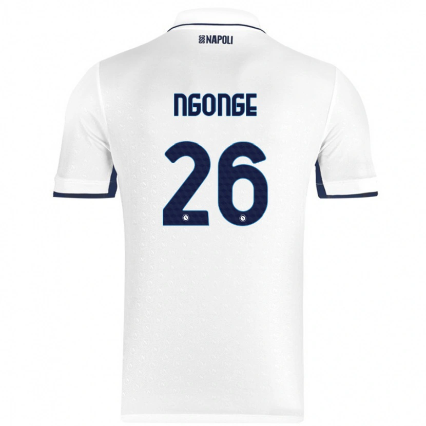 Danxen Enfant Maillot Cyril Ngonge #26 Blanc Bleu Royal Tenues Extérieur 2024/25 T-Shirt