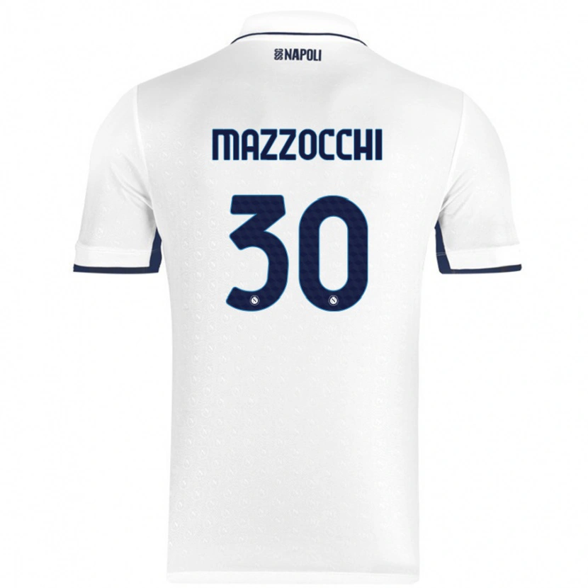 Danxen Enfant Maillot Pasquale Mazzocchi #30 Blanc Bleu Royal Tenues Extérieur 2024/25 T-Shirt