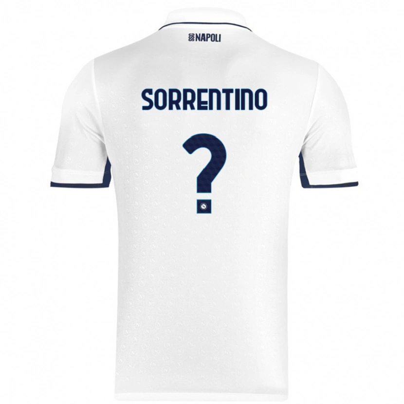 Danxen Enfant Maillot Andrea Sorrentino #0 Blanc Bleu Royal Tenues Extérieur 2024/25 T-Shirt