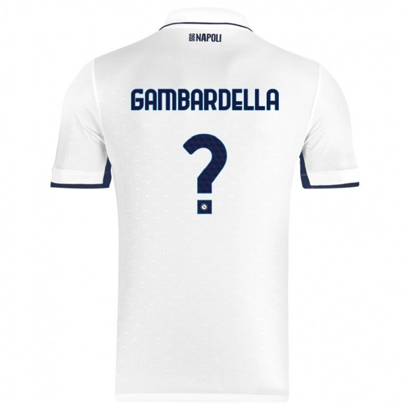 Danxen Enfant Maillot Vittorio Gambardella #0 Blanc Bleu Royal Tenues Extérieur 2024/25 T-Shirt