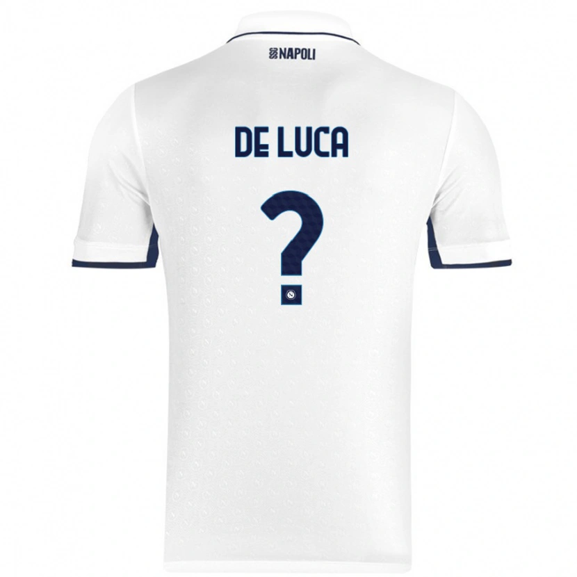 Danxen Enfant Maillot Alfonso De Luca #0 Blanc Bleu Royal Tenues Extérieur 2024/25 T-Shirt