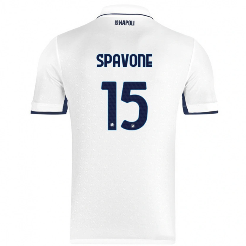 Danxen Enfant Maillot Alessandro Spavone #15 Blanc Bleu Royal Tenues Extérieur 2024/25 T-Shirt