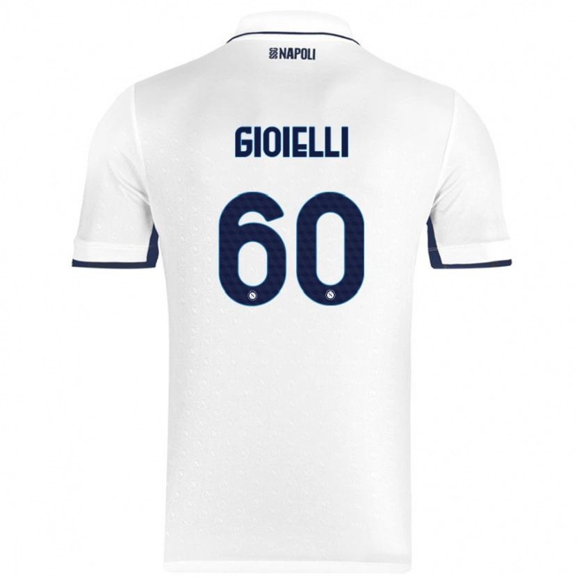 Danxen Enfant Maillot Francesco Gioielli #60 Blanc Bleu Royal Tenues Extérieur 2024/25 T-Shirt