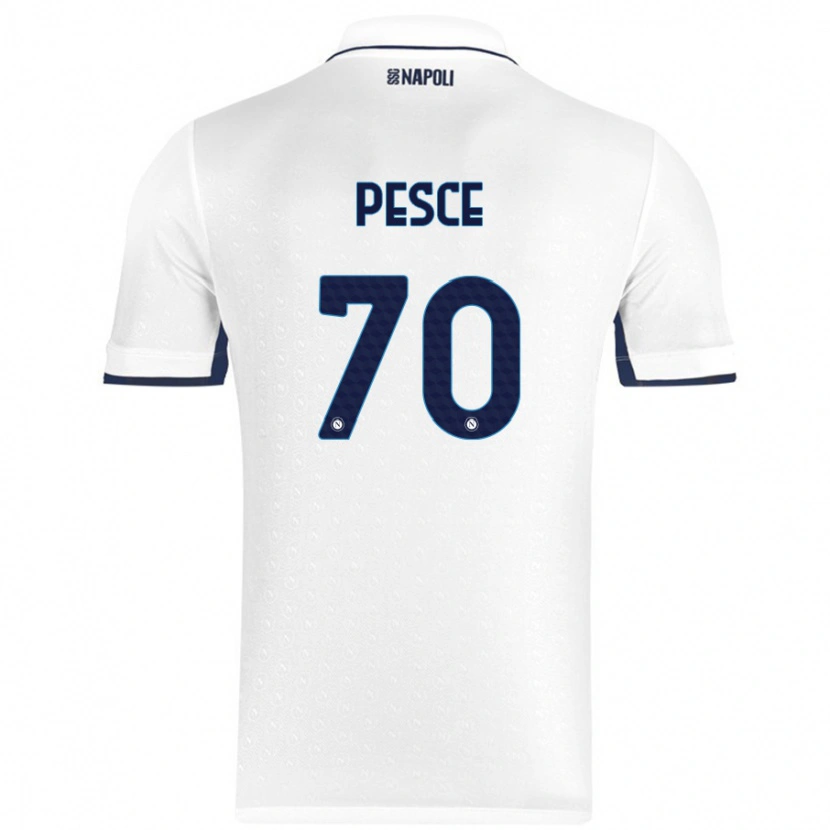 Danxen Enfant Maillot Antonio Pesce #70 Blanc Bleu Royal Tenues Extérieur 2024/25 T-Shirt