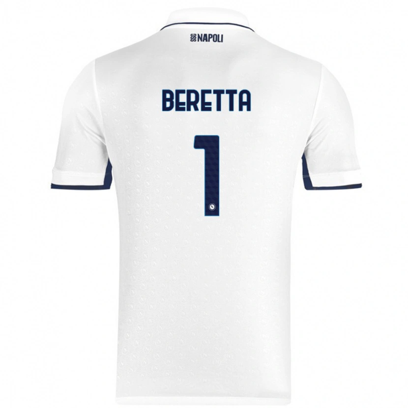 Danxen Enfant Maillot Beatrice Beretta #1 Blanc Bleu Royal Tenues Extérieur 2024/25 T-Shirt