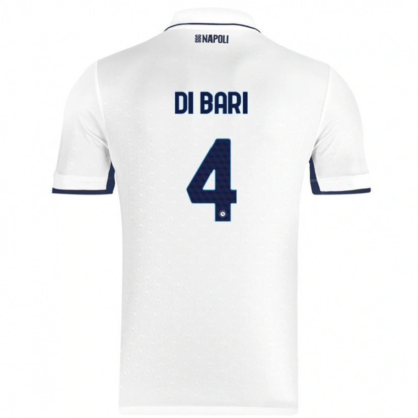 Danxen Enfant Maillot Martina Di Bari #4 Blanc Bleu Royal Tenues Extérieur 2024/25 T-Shirt