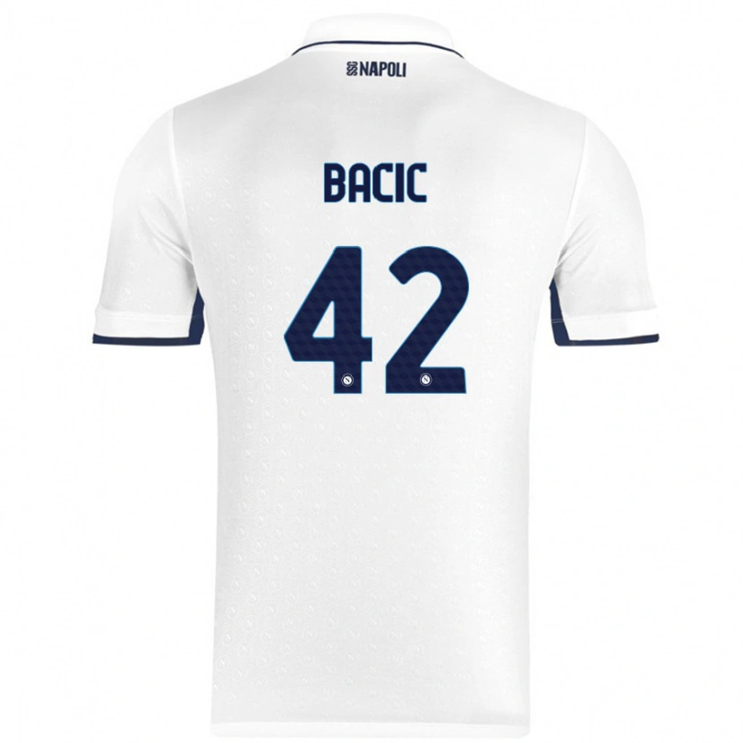 Danxen Enfant Maillot Doris Bačić #42 Blanc Bleu Royal Tenues Extérieur 2024/25 T-Shirt