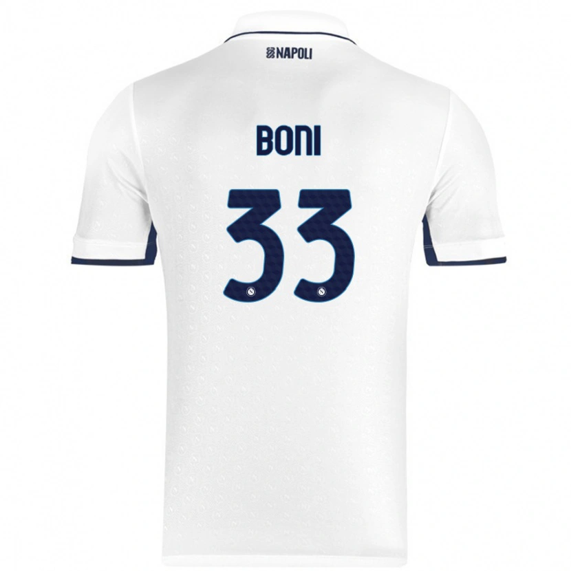 Danxen Enfant Maillot Landry Boni #33 Blanc Bleu Royal Tenues Extérieur 2024/25 T-Shirt