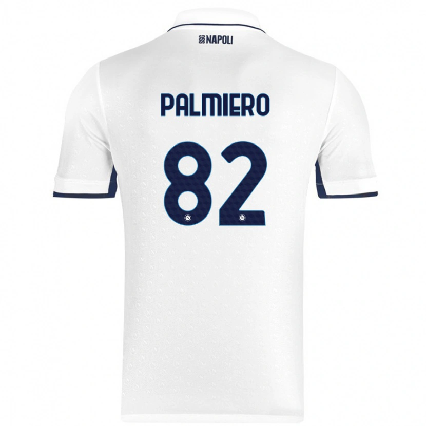 Danxen Enfant Maillot Luca Palmiero #82 Blanc Bleu Royal Tenues Extérieur 2024/25 T-Shirt