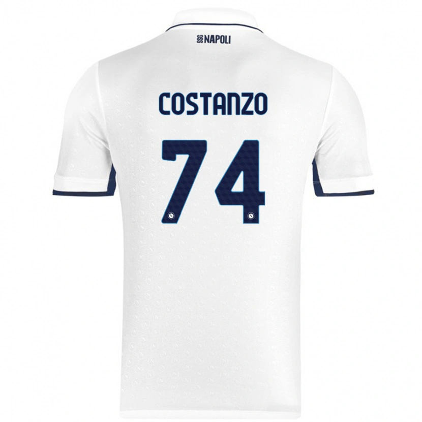 Danxen Enfant Maillot Davide Costanzo #74 Blanc Bleu Royal Tenues Extérieur 2024/25 T-Shirt