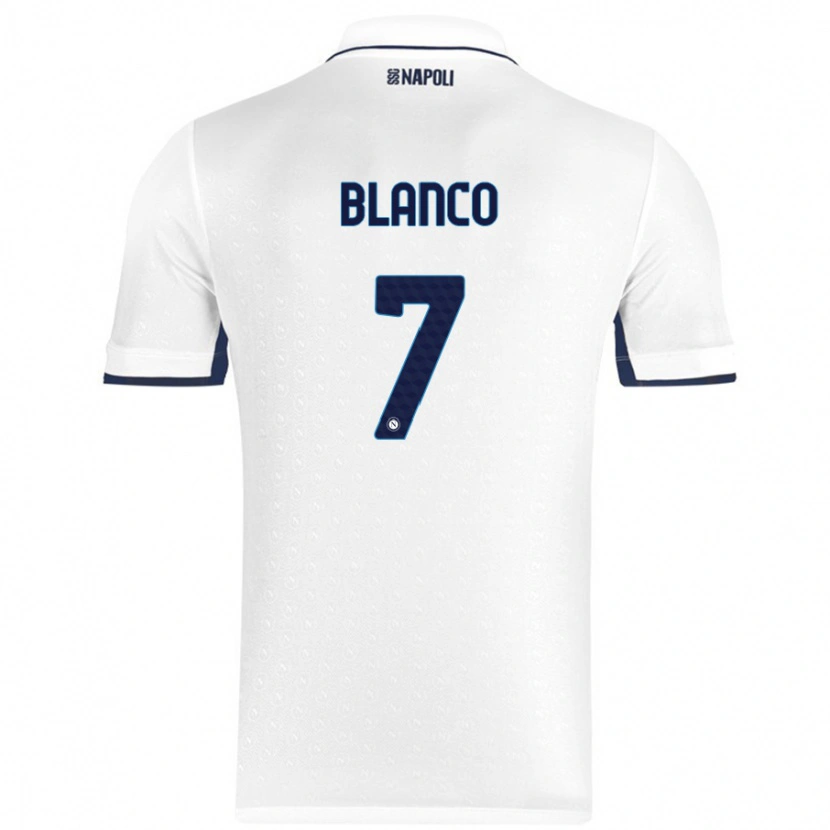 Danxen Enfant Maillot Gimena Blanco #7 Blanc Bleu Royal Tenues Extérieur 2024/25 T-Shirt