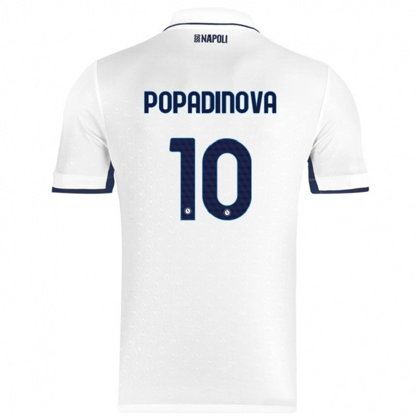 Danxen Enfant Maillot Evdokiya Popadinova #10 Blanc Bleu Royal Tenues Extérieur 2024/25 T-Shirt