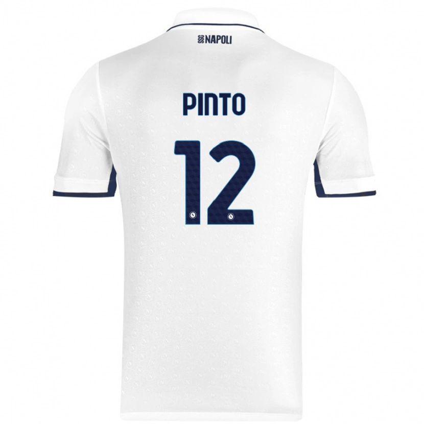 Danxen Enfant Maillot Ciro Pinto #12 Blanc Bleu Royal Tenues Extérieur 2024/25 T-Shirt