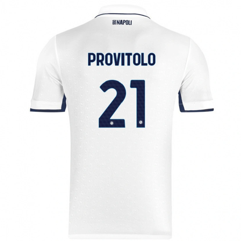 Danxen Enfant Maillot Vincenzo Provitolo #21 Blanc Bleu Royal Tenues Extérieur 2024/25 T-Shirt