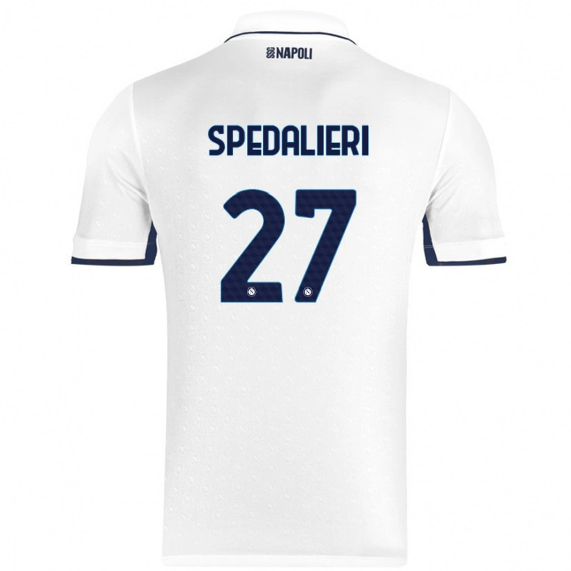 Danxen Enfant Maillot Johnatan Andrea Spedalieri #27 Blanc Bleu Royal Tenues Extérieur 2024/25 T-Shirt