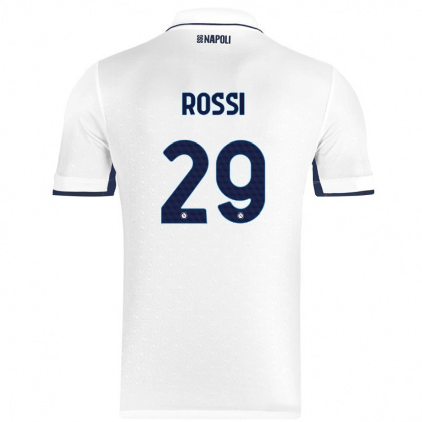 Danxen Enfant Maillot Francesco Rossi #29 Blanc Bleu Royal Tenues Extérieur 2024/25 T-Shirt