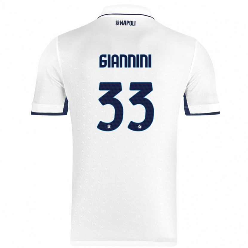 Danxen Enfant Maillot Enrico Giannini #33 Blanc Bleu Royal Tenues Extérieur 2024/25 T-Shirt