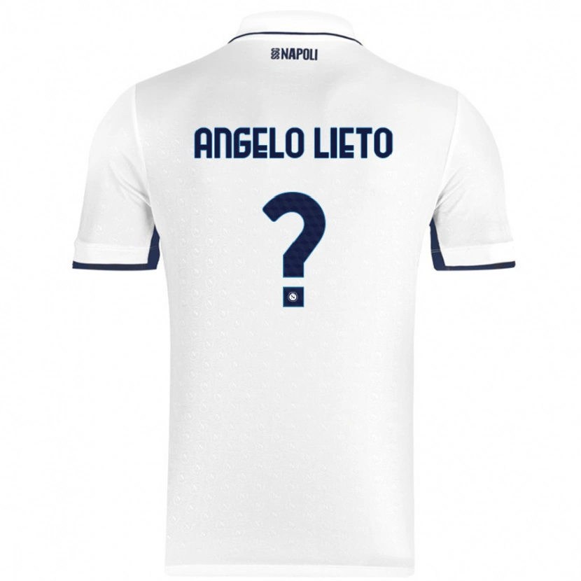 Danxen Enfant Maillot Angelo Lieto #0 Blanc Bleu Royal Tenues Extérieur 2024/25 T-Shirt