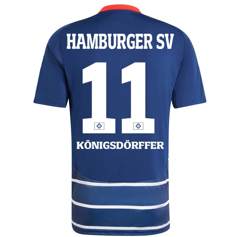 Danxen Enfant Maillot Ransford Königsdörffer #11 Bleu Foncé Tenues Extérieur 2024/25 T-Shirt