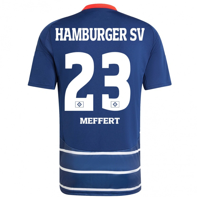 Danxen Enfant Maillot Jonas Meffert #23 Bleu Foncé Tenues Extérieur 2024/25 T-Shirt