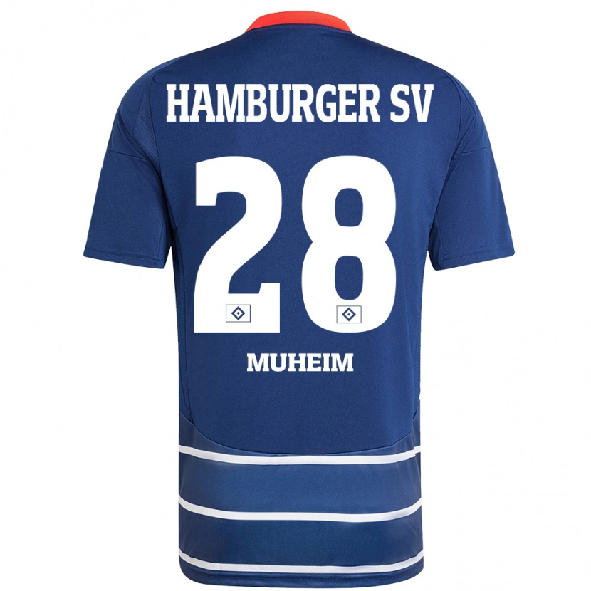 Danxen Enfant Maillot Miro Muheim #28 Bleu Foncé Tenues Extérieur 2024/25 T-Shirt