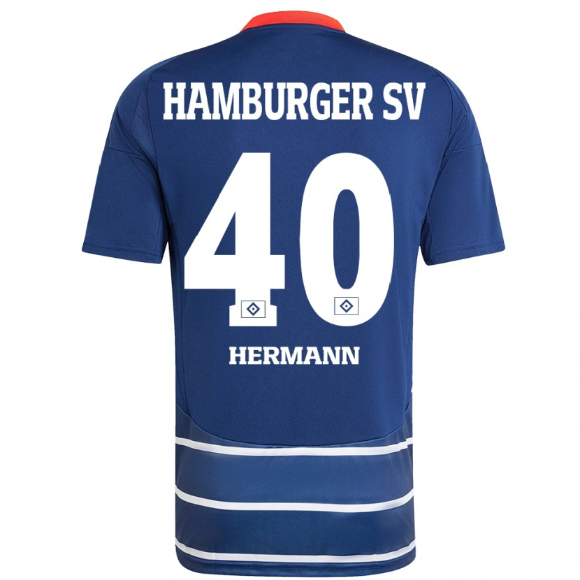 Danxen Enfant Maillot Hannes Hermann #40 Bleu Foncé Tenues Extérieur 2024/25 T-Shirt