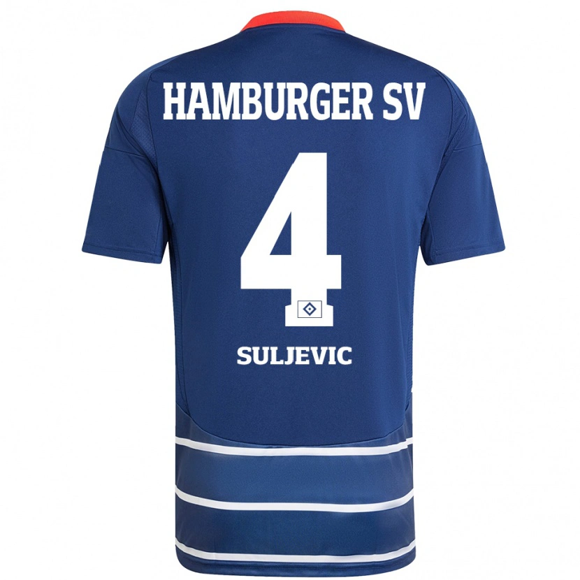 Danxen Enfant Maillot Almin Suljevic #4 Bleu Foncé Tenues Extérieur 2024/25 T-Shirt