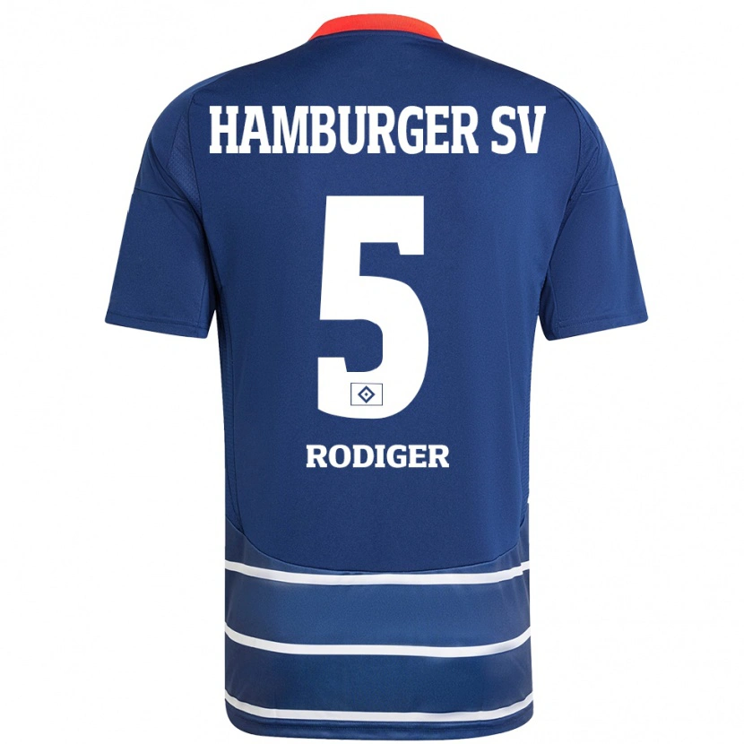 Danxen Enfant Maillot Philipp Rödiger #5 Bleu Foncé Tenues Extérieur 2024/25 T-Shirt