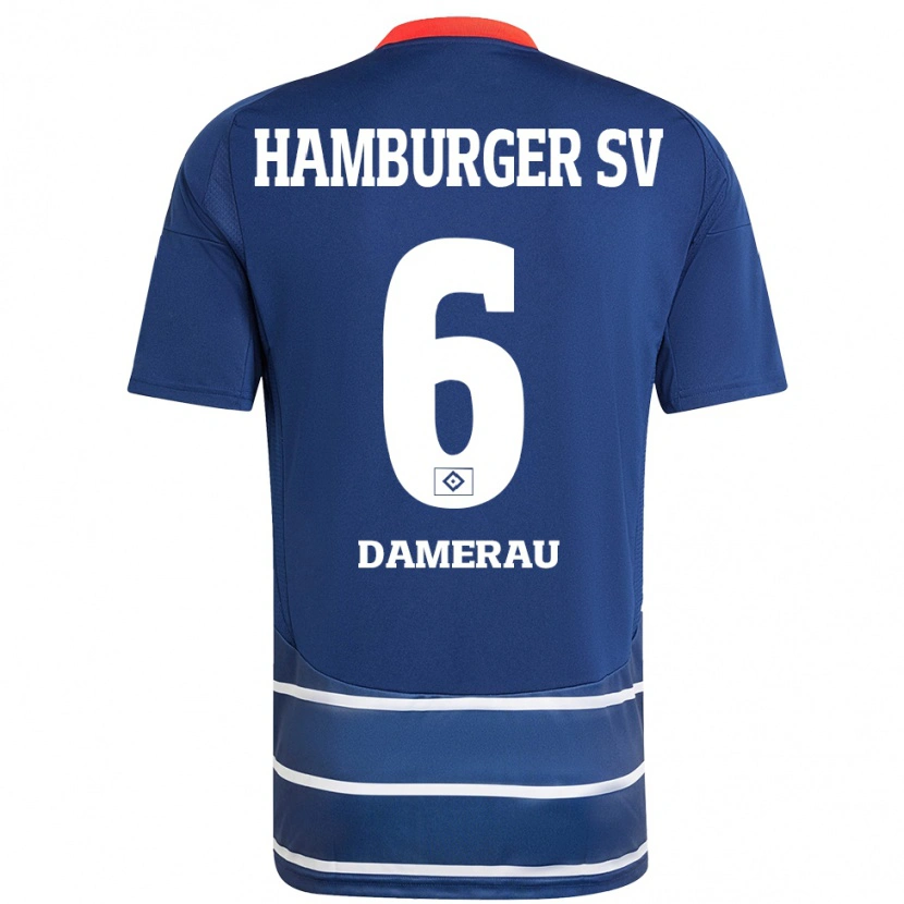 Danxen Enfant Maillot Alexander Werner Damerau #6 Bleu Foncé Tenues Extérieur 2024/25 T-Shirt