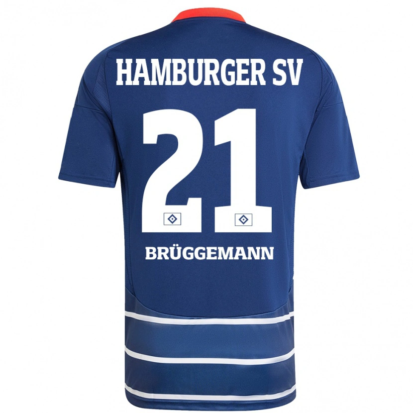 Danxen Enfant Maillot William Brüggemann #21 Bleu Foncé Tenues Extérieur 2024/25 T-Shirt