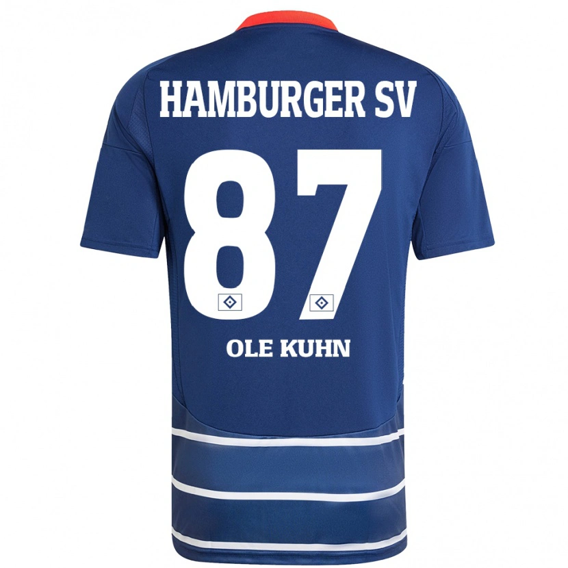 Danxen Enfant Maillot Niklas Ole Kühn #87 Bleu Foncé Tenues Extérieur 2024/25 T-Shirt