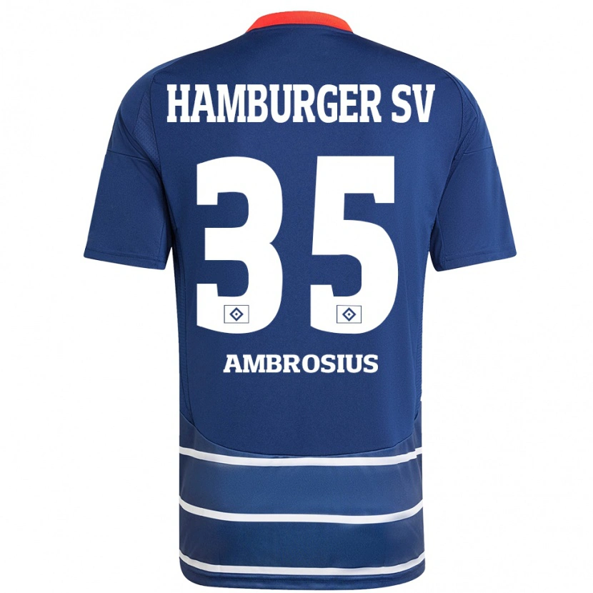 Danxen Enfant Maillot Stephan Ambrosius #35 Bleu Foncé Tenues Extérieur 2024/25 T-Shirt