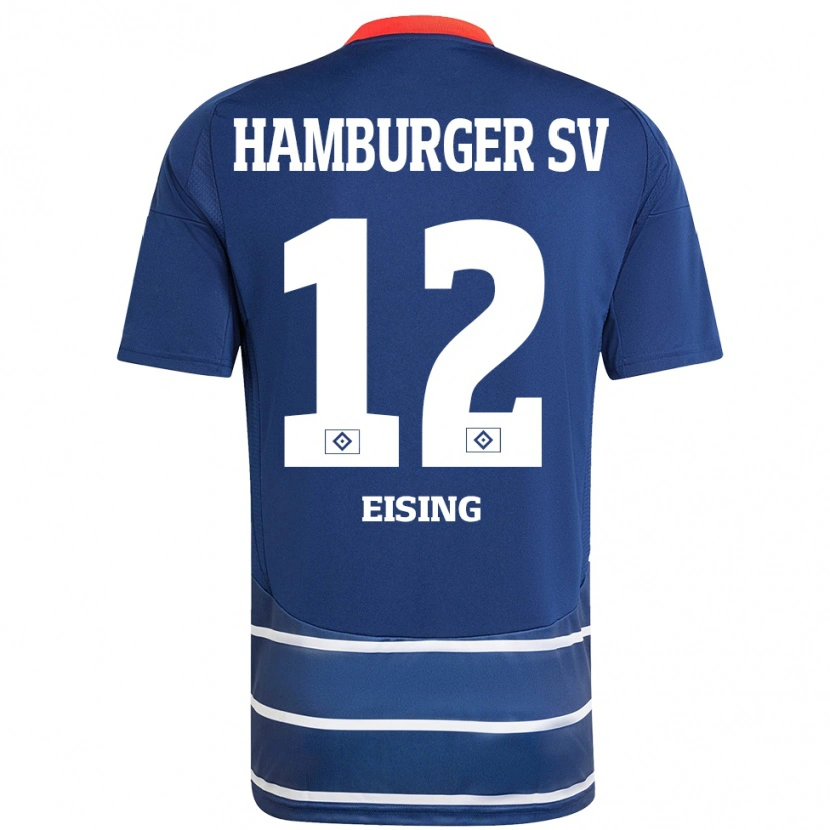 Danxen Enfant Maillot Luis Eising #12 Bleu Foncé Tenues Extérieur 2024/25 T-Shirt